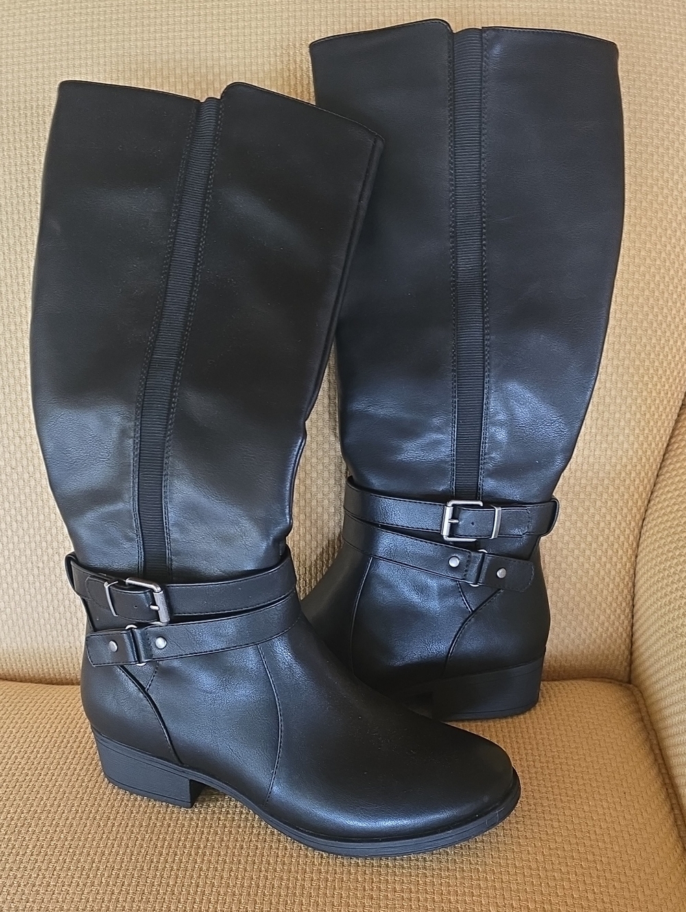 Kohl's Black UP-to-the-Knee Buckle Boots